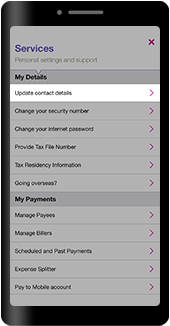 Update your contact details Update your contact details