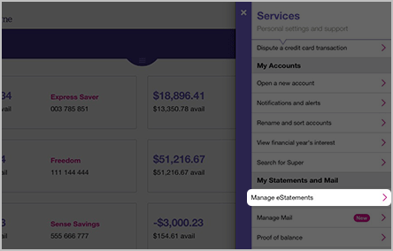Manage eStatements Manage eStatements