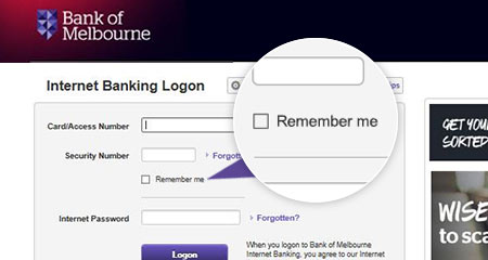 Bank of Melbourne home page Bank of Melbourne home page