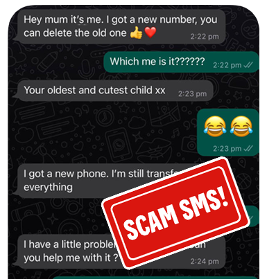 SMS scam example